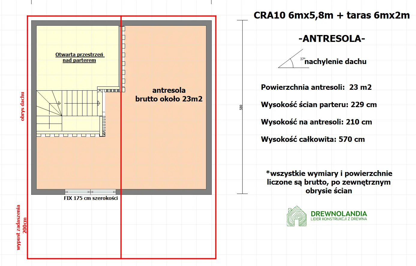 Rzut Domek Leon CRA - 35m2