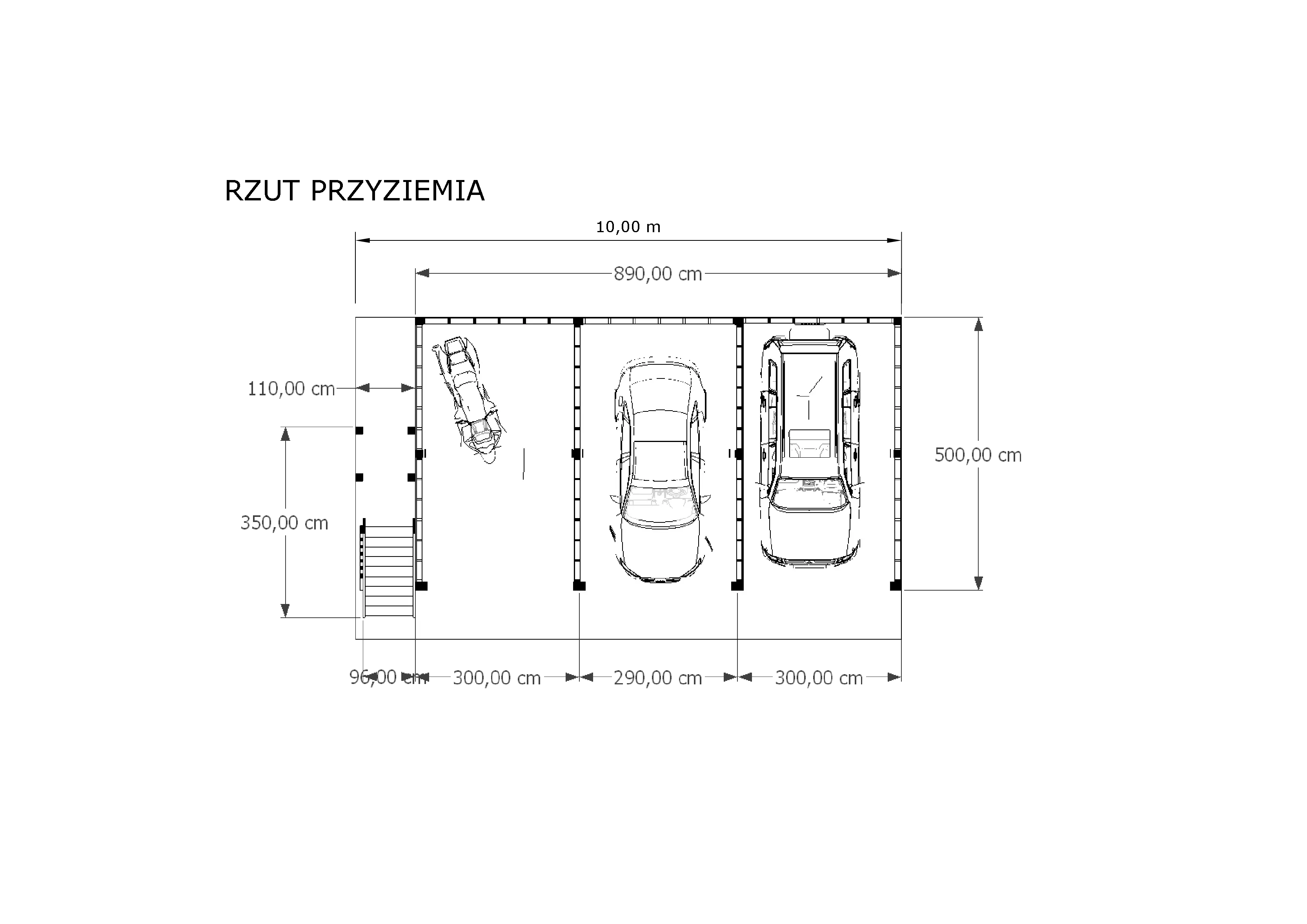 Wiata samochodowa Barbara 8,9m x 5m – Trwała konstrukcja na trzy pojazdy z przestrzenią magazynową 