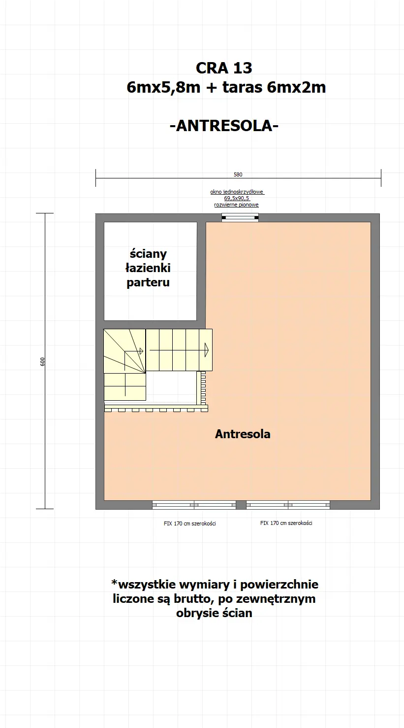 Rzut Domek CRA13 - 35m2