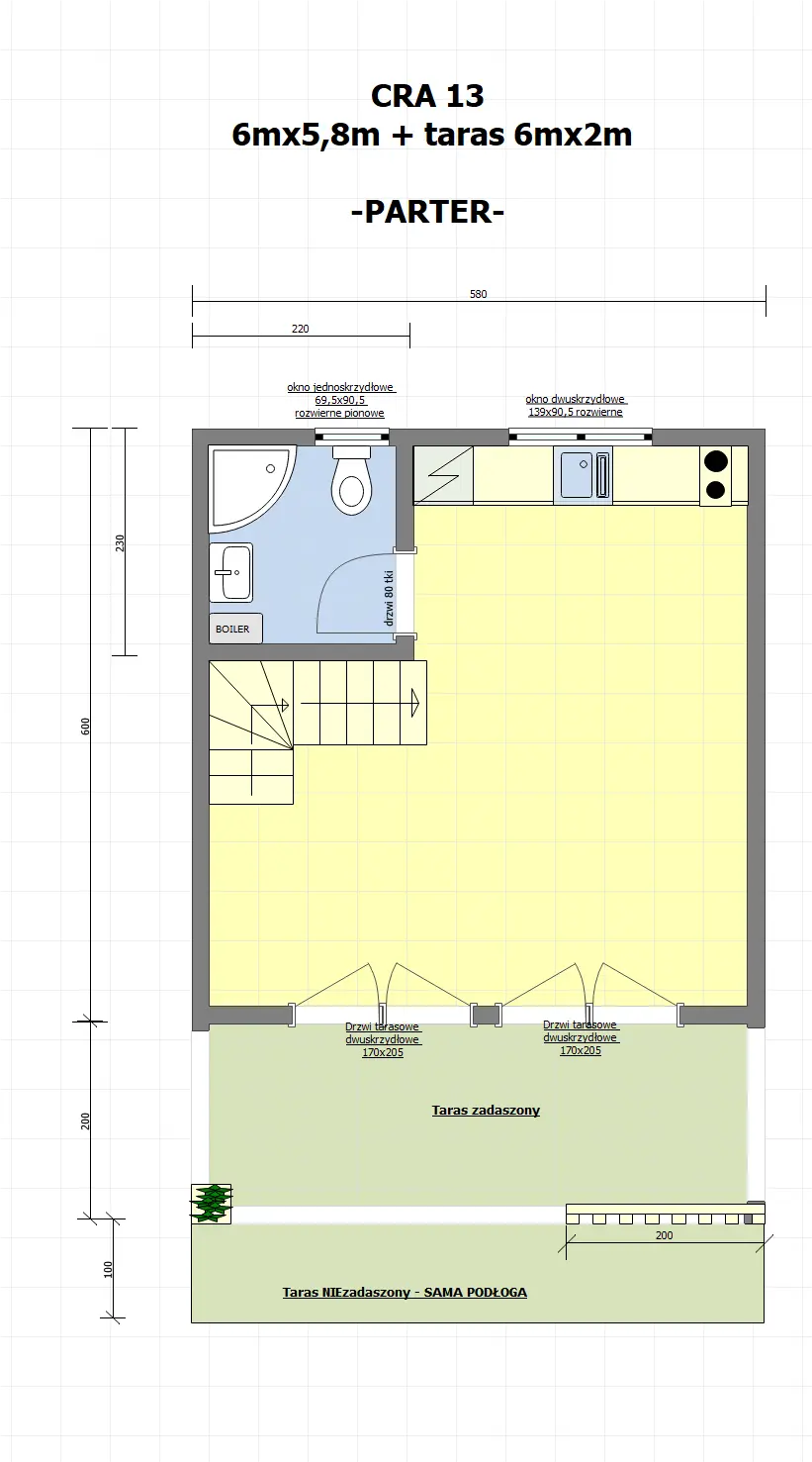 Rzut Domek CRA13 - 35m2