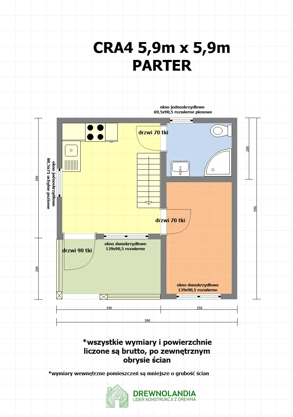 Domek mieszkalny całoroczny CRA4 PLUS - WT 2021 - 36 m²
