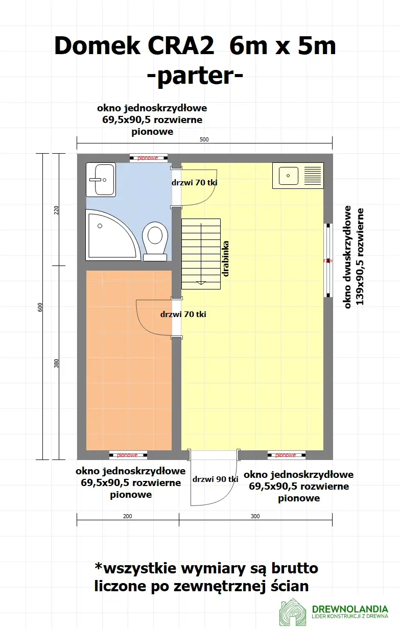 Domek mieszkalny całoroczny CRA2 PLUS - WT2021 - 30 m²