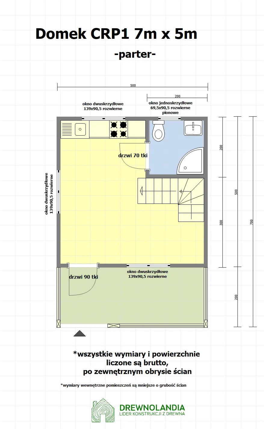 Rzut Domek Olaf WT2021 - 7x5  (35 m²)