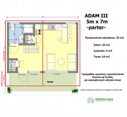 Nowoczesny domek  z antresolą Adam III 7m x 5m - zdjęcie 2