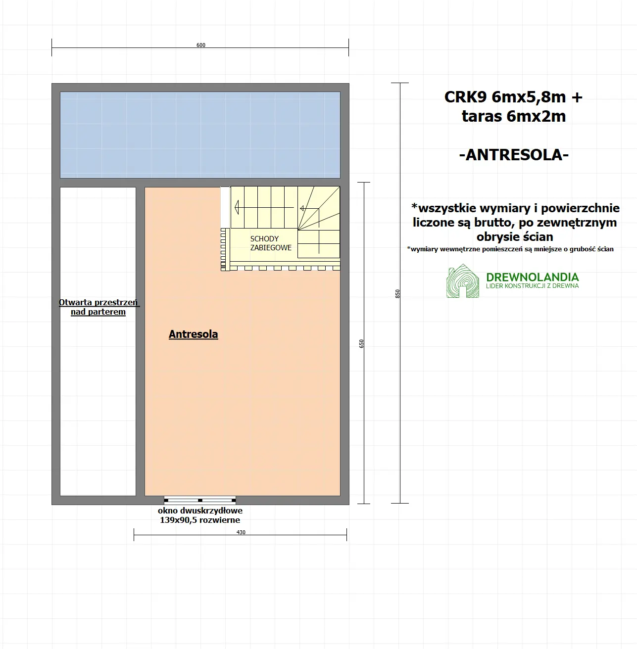 Rzut PROJEKT ARCHIWALNY - Domek CRK9 – 51 m²