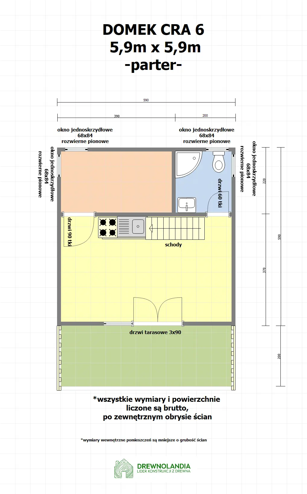 Rzut Domek CRA6 PREMIUM - WT 2021 - 36 m²