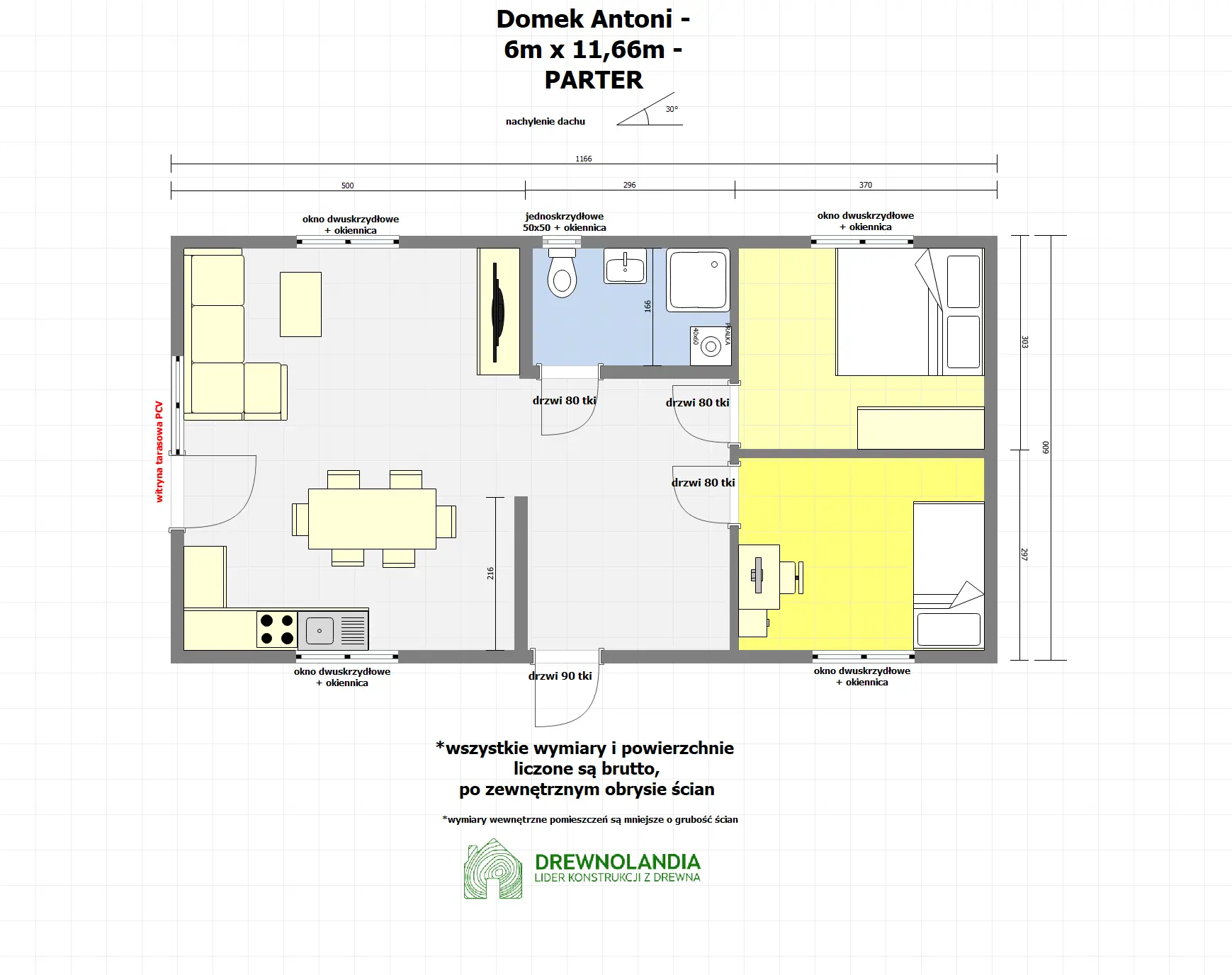 Rzut Domek Antoni - 70 m² (SSZ)
