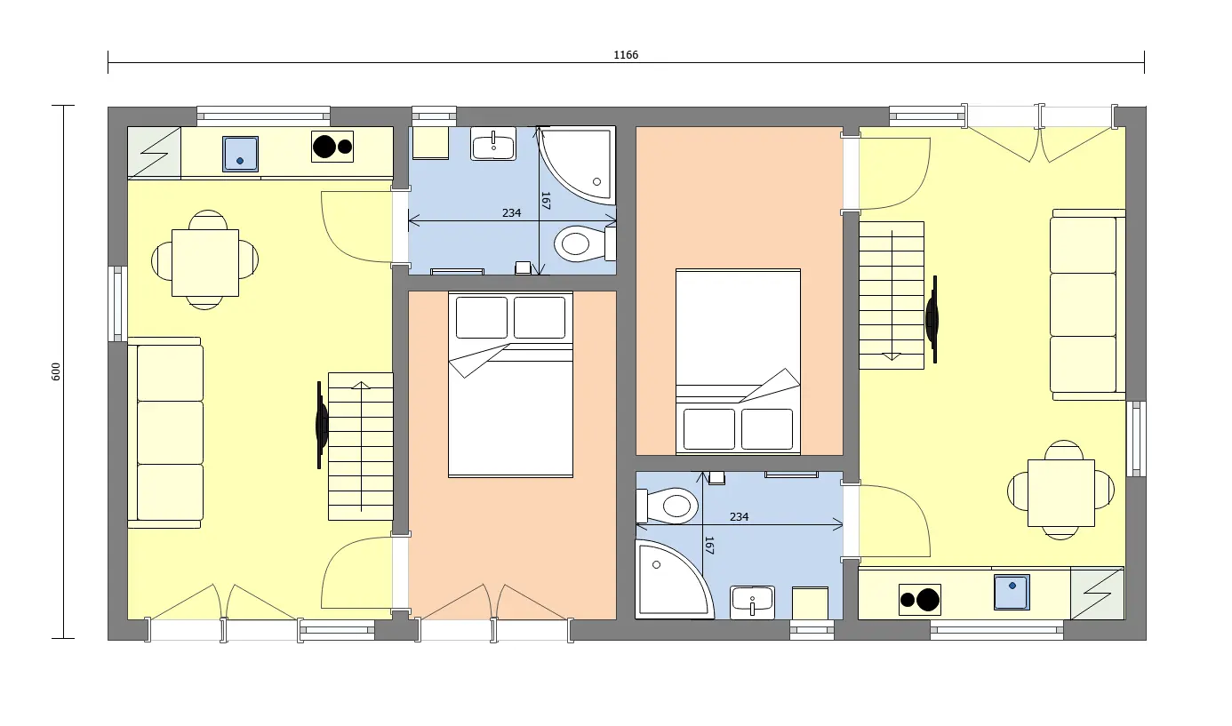 Rzut Domek  A1X2 – 70 m2