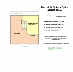 Domek Rekreacyjny z tarasem Marcel IV - 5,9 x 5,9m - zdjęcie 3