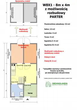 Domek modułowy W8X1 pod wynajem 8m x 4m - z możliwością rozbudowy - zdjęcie 2