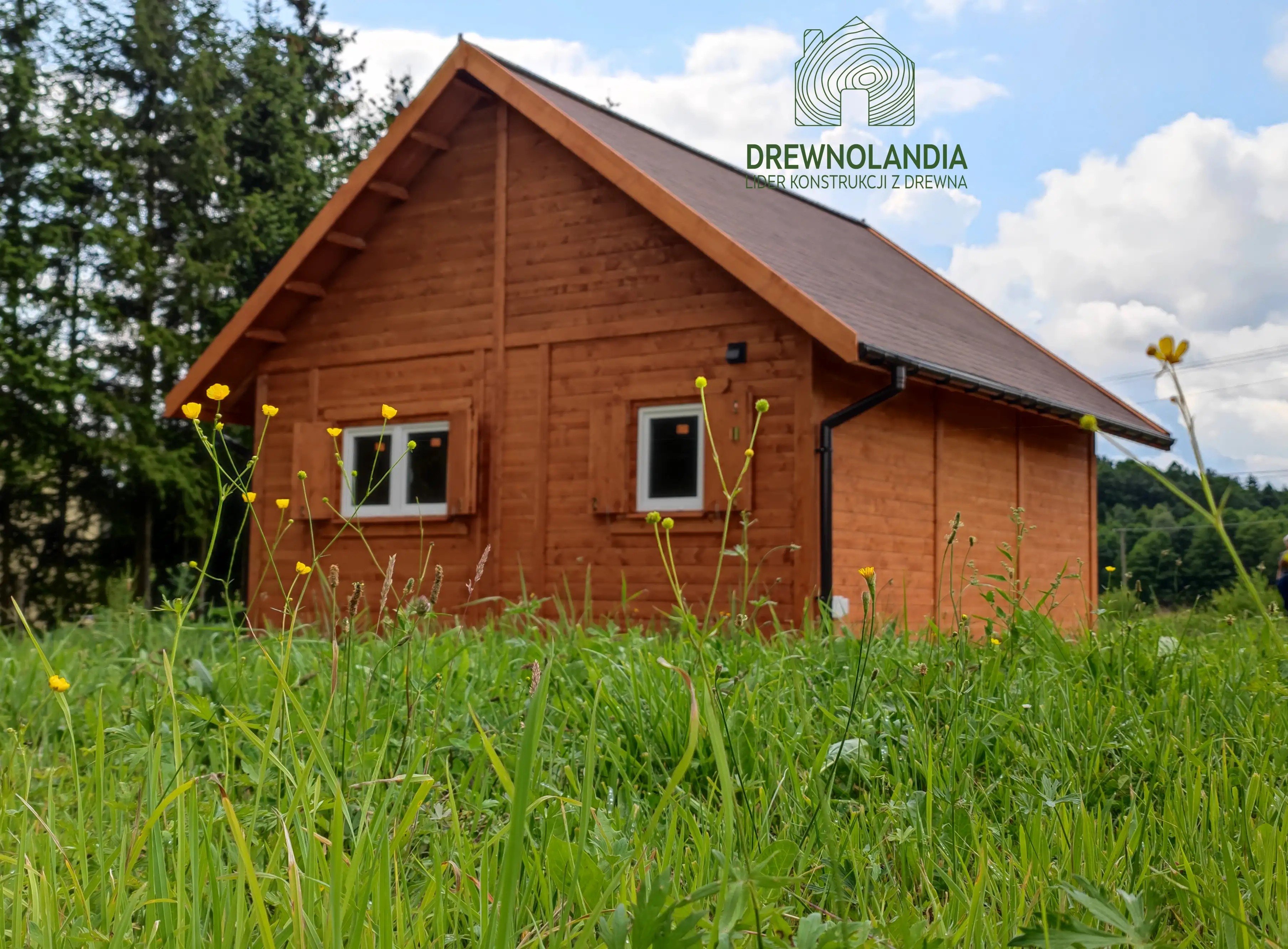 Domek letniskowy Wiktor IV z tarasem, drewniany, 35m²