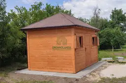 Drewniany domek narzędziowy Jerzy o powierzchni 12 m², idealny do przechowywania
