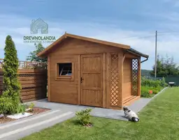 Drewniany domek narzędziowy Bonifacy, projekt Drewnolandii