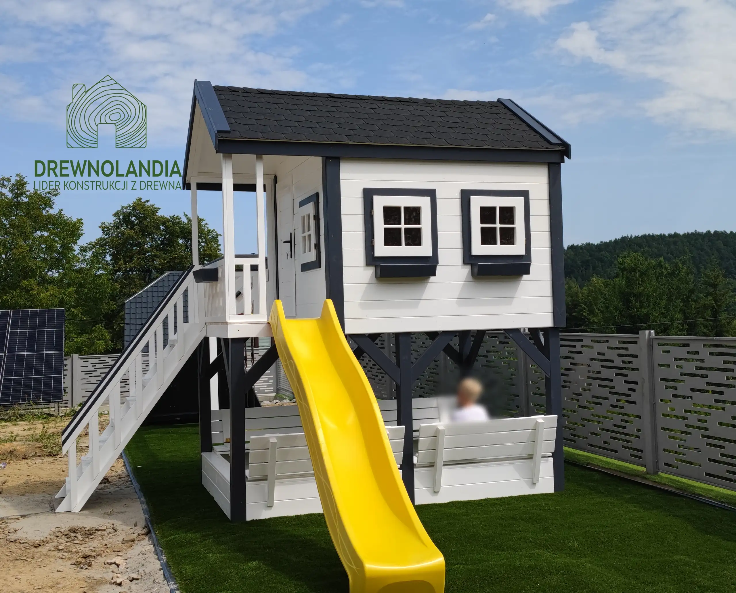 Domek ogrodowy Dla Dzieci Lolek - 2,8x2m z huśtawką 