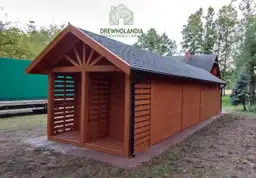 Wiata Oliwia 33 m² - drewniany garaż samochodowy o wymiarach 11x3 m