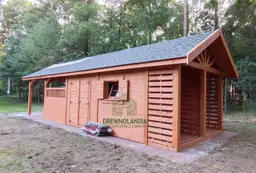 Drewniana wiata samochodowa Oliwia, powierzchnia 33 m², idealna do ogrodu