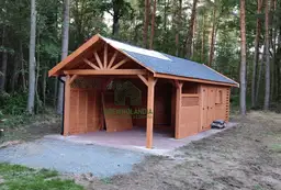 Oliwia - wiata samochodowa z drewna, wymiary 11x3 m