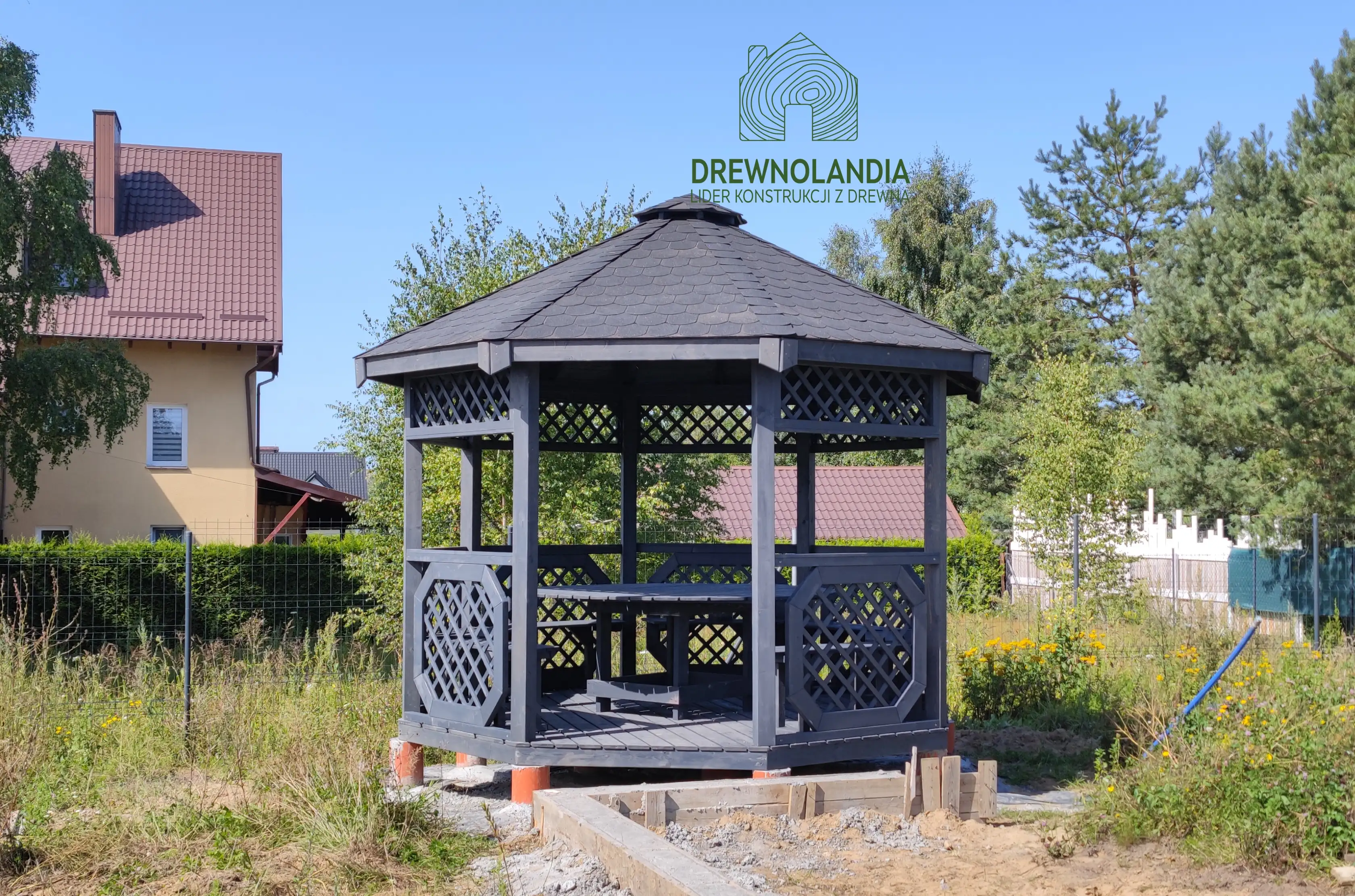 Ośmiokątna altanka ogrodowa "Ola", 3,5m, producent Drewnolandia