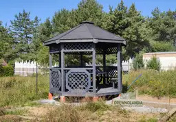 Drewniana altanka do ogrodu "Ola", ośmiokątna konstrukcja