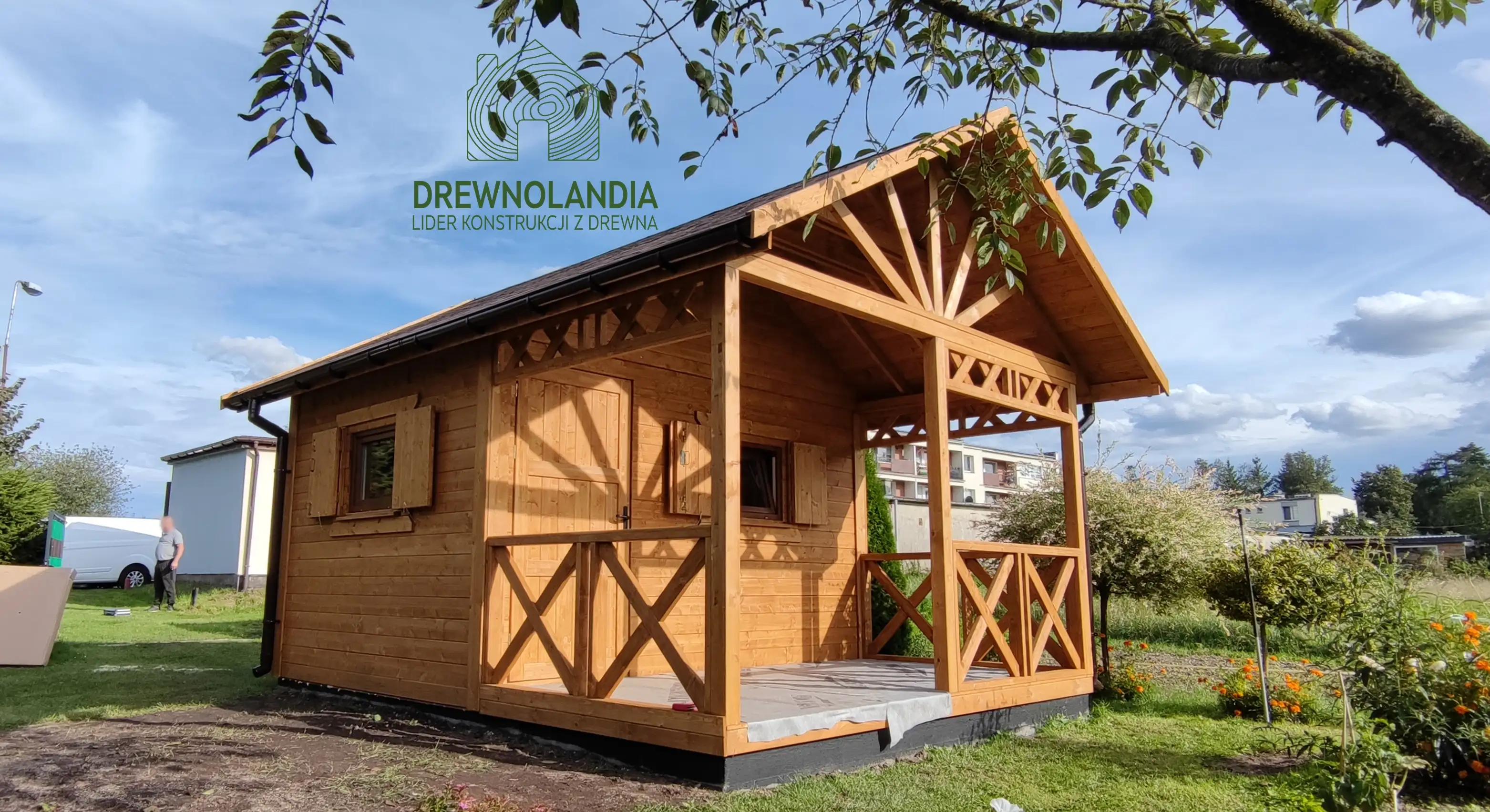 Jędrzej - parterowy drewniany domek letniskowy na działkę, wymiary 5x3 m