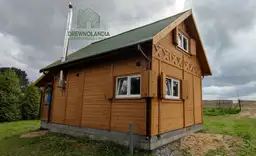 Rekreacyjny, całoroczny domek CRP2 – drewniany model z tarasem, 35 m²