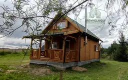 Domek całoroczny CRP2 – drewniany, o powierzchni 35 m² z tarasem