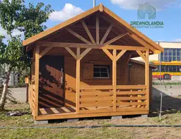 Aleksander - parterowy domek letniskowy z drewna, powierzchnia 24 m², z tarasem