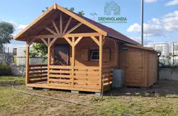 Aleksander - drewniany domek letniskowy z tarasem, powierzchnia 24 m²