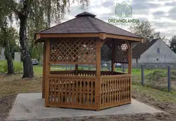 Drewniana sześciokątna altana ogrodowa Gosia o wymiarach 3,2 m
