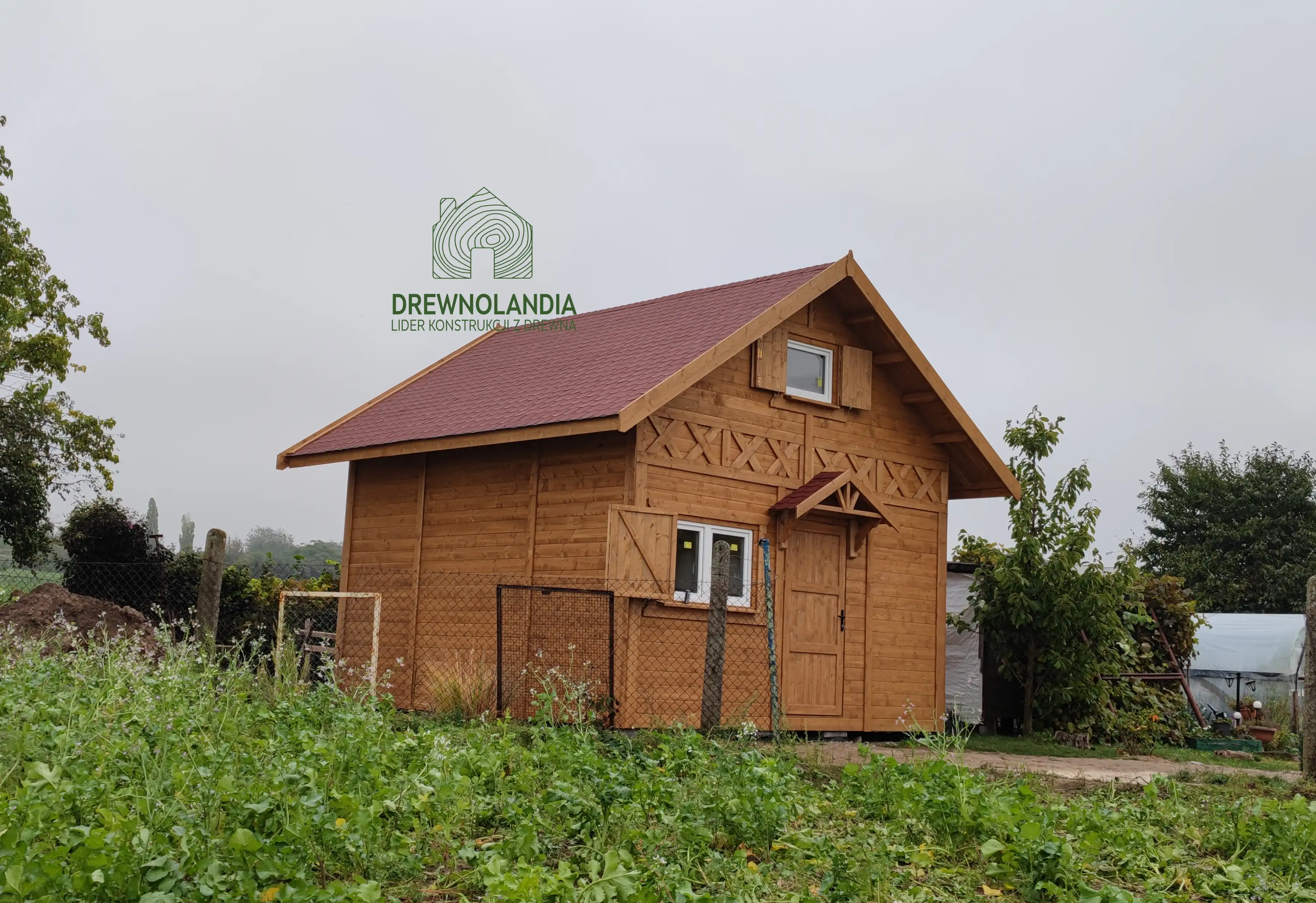 Drewniany domek Wiktor II na działkę, wymiary 5x5 m, z antresolą