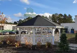 Altanka ośmiokątna Eliza 5 m z drewna, wykonana przez Drewnolandia