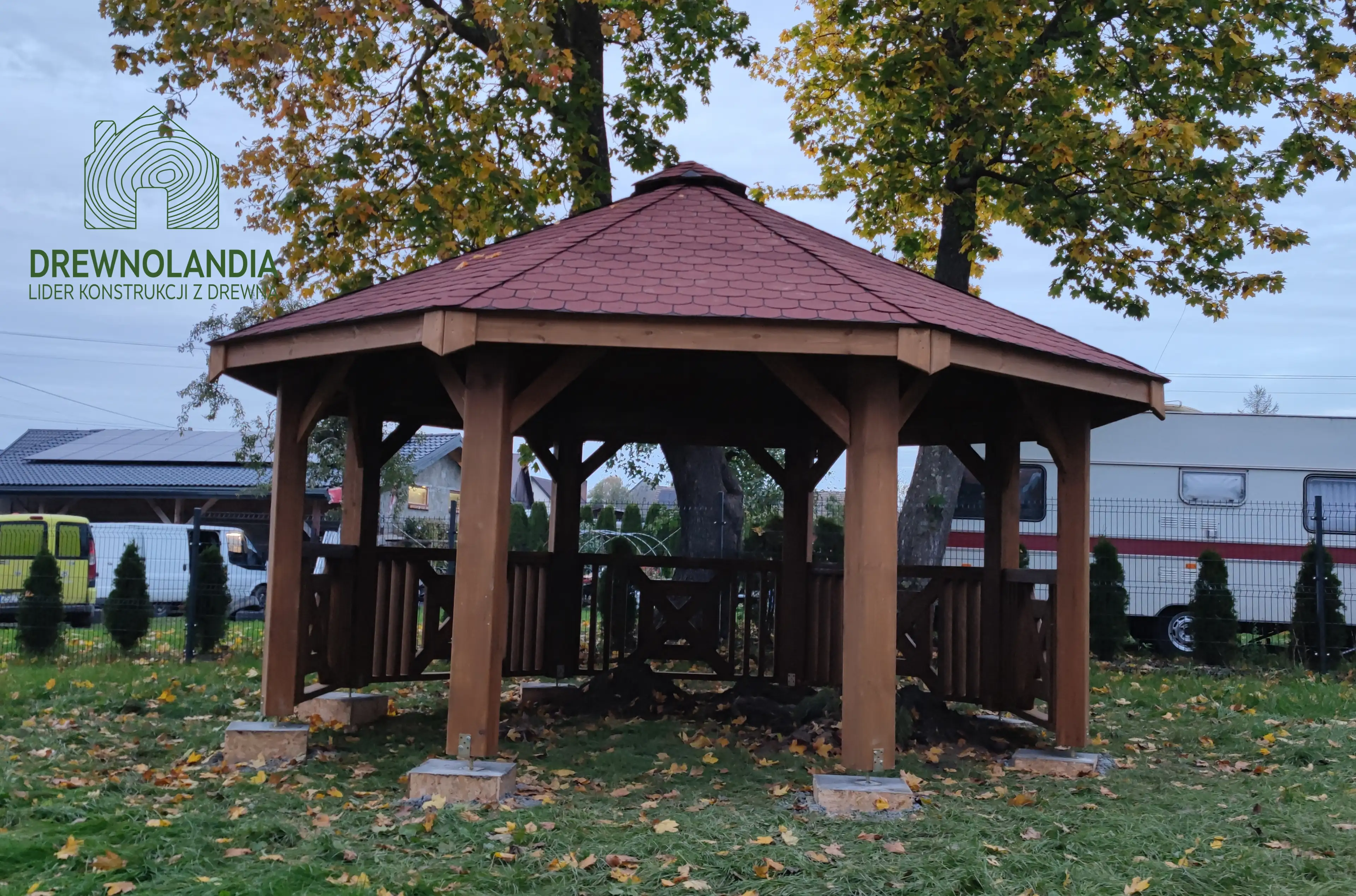 Altana ośmiokątna Eliza 5 m, wykonana z wysokiej jakości drewna