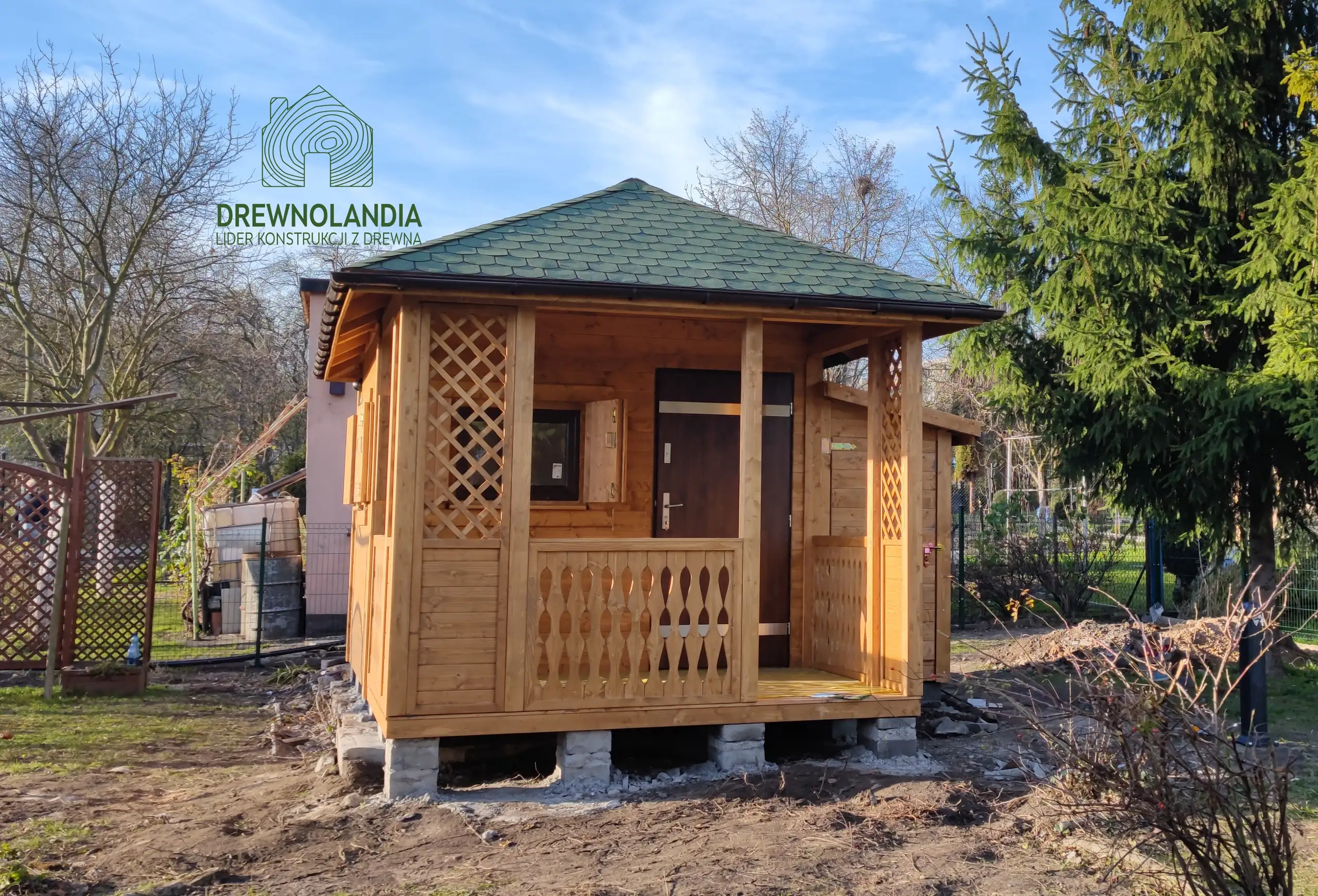 Domek drewniany "Andrzej", wymiary 5x3m, producent Drewnolandia