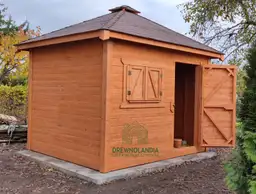 Drewniany domek narzędziowy Filip, wymiary 3x3 m, doskonały do ogrodu