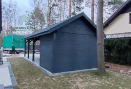 Agnieszka - wiata samochodowa z drewna, 18 m², idealna do ogrodu