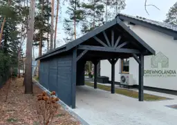Drewniana wiata samochodowa Agnieszka, powierzchnia 18 m², solidna konstrukcja