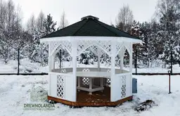 Ośmiokątna altanka drewniana Alicja o wymiarach 3,5 m, stylowa konstrukcja