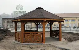 Drewniana altana ogrodowa Eliza, ośmiokątna konstrukcja 5 m