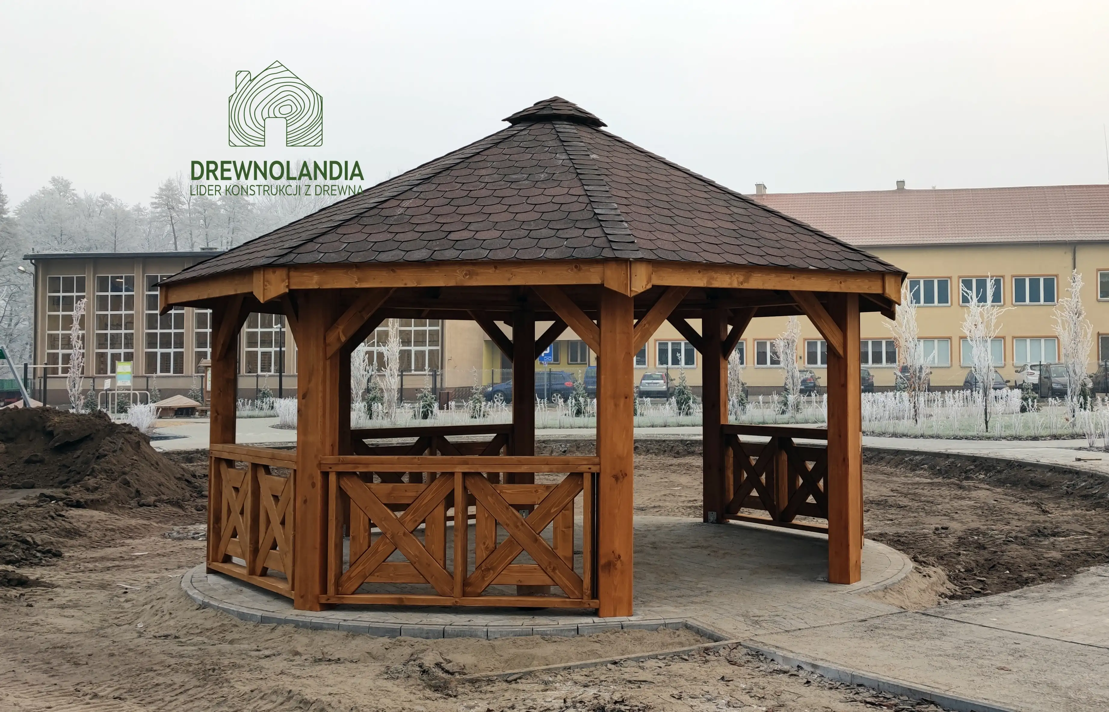 Drewniana altana ogrodowa Eliza, ośmiokątna konstrukcja 5 m