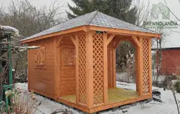 Domek drewniany Jędrzej z altanką na działkę