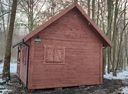 Drewniany domek letniskowy Amadeusz II, z tarasem i antresolą, powierzchnia 24m²