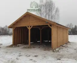 Wiata samochodowa Magda 6x5 m, garaż na dwa auta z pomieszczeniem gospodarczym