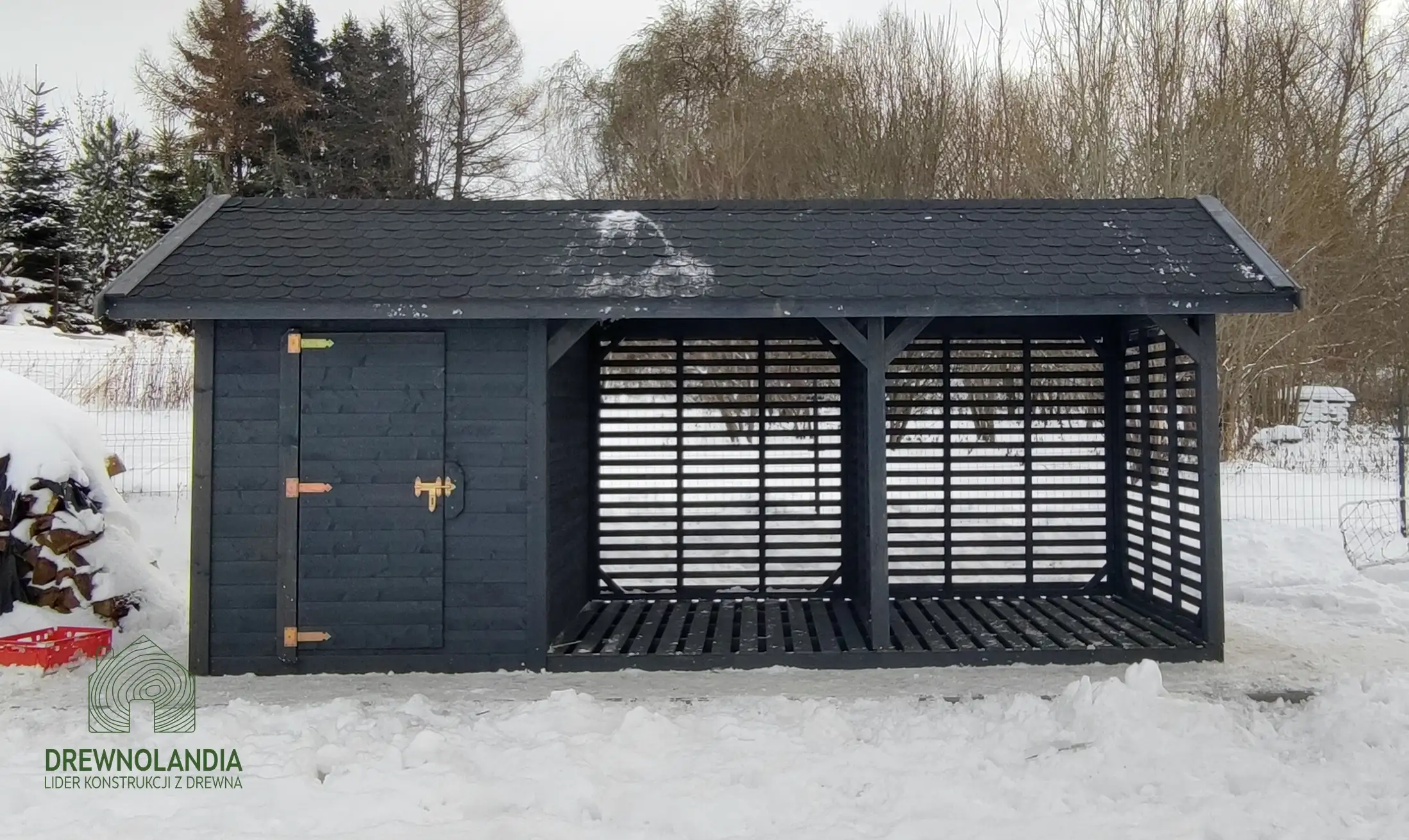 Wiata Wiktoria - 6x2m, drewutnia 