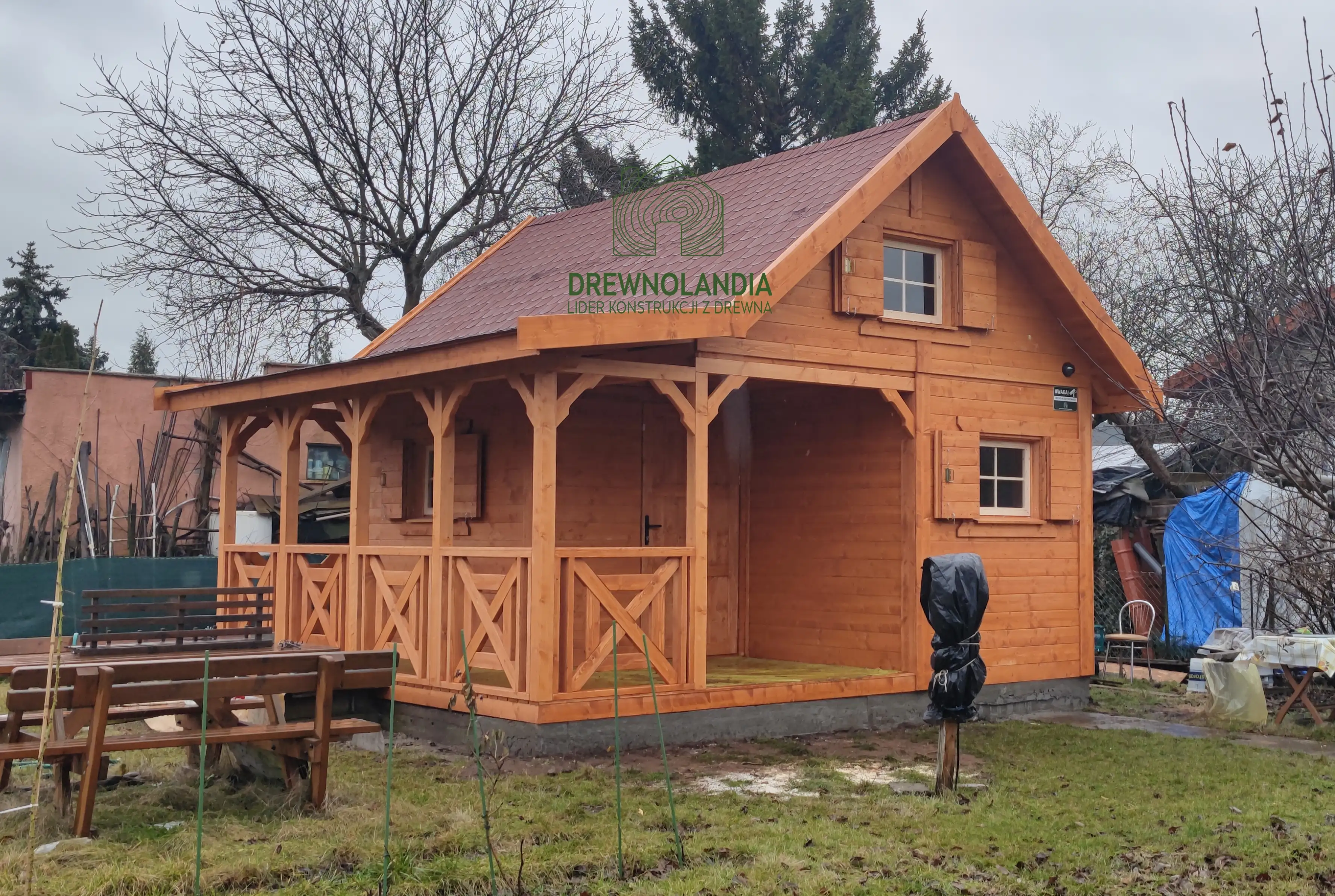 Domek Ogrodowy Mieszko I 4x5m + taras  boczny 1,5x5m