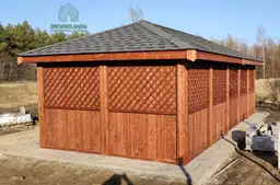 Drewniana altana ogrodowa Helena z domkiem narzędziowym o wymiarach 3x3 m
