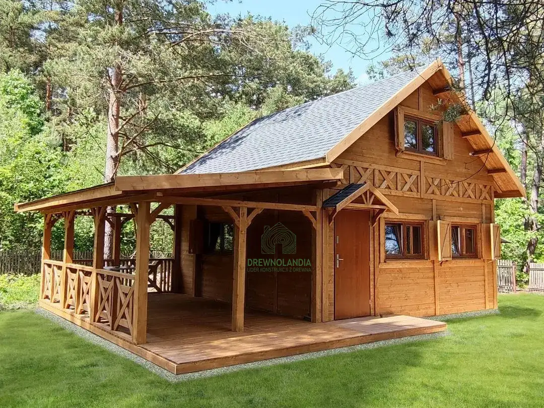 CRP3 dom całoroczny z antresolą 35m² - Drewnolandia