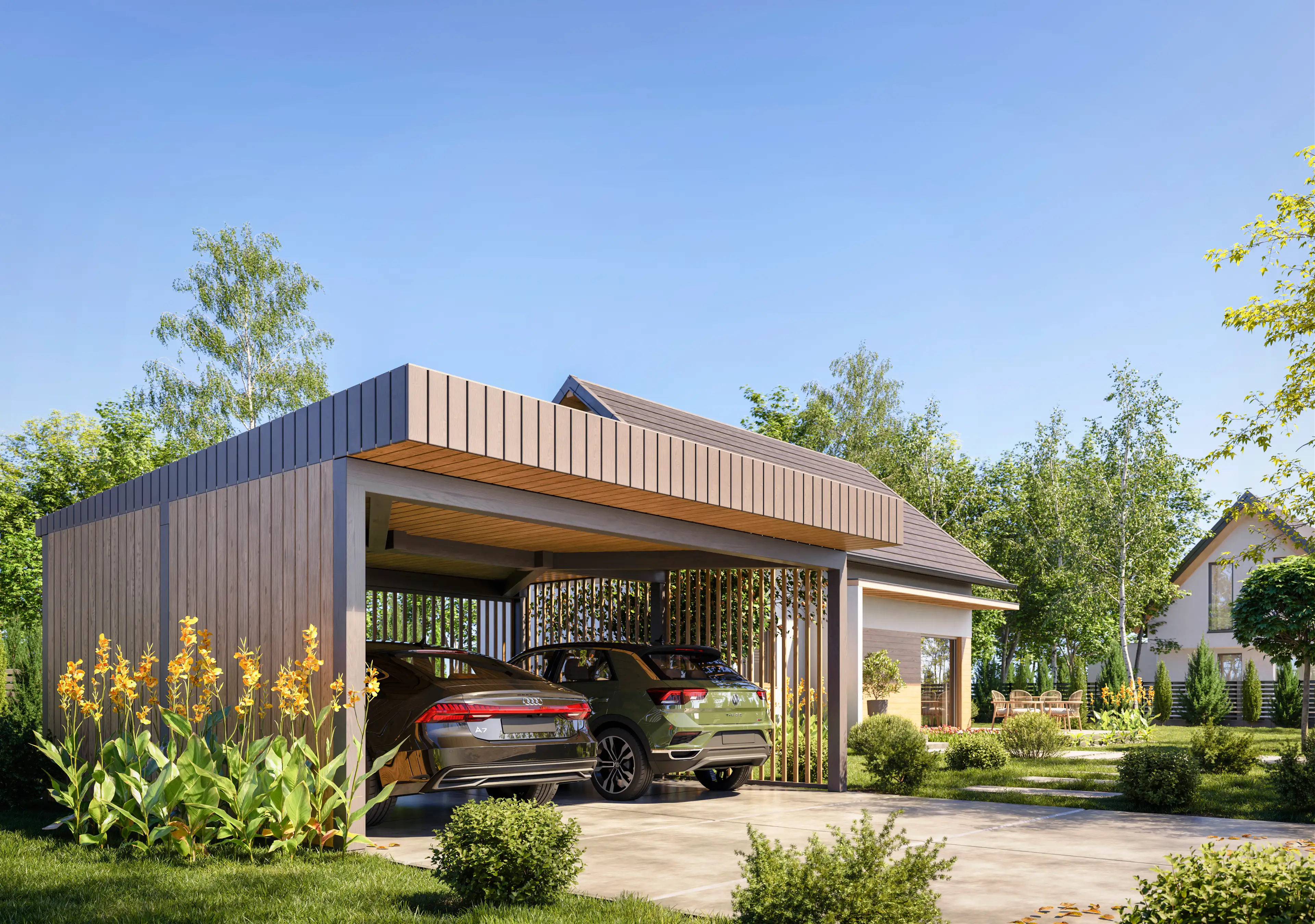 Wiata samochodowa Sara – wytrzymałe zadaszenie na samochody w nowoczesnym stylu