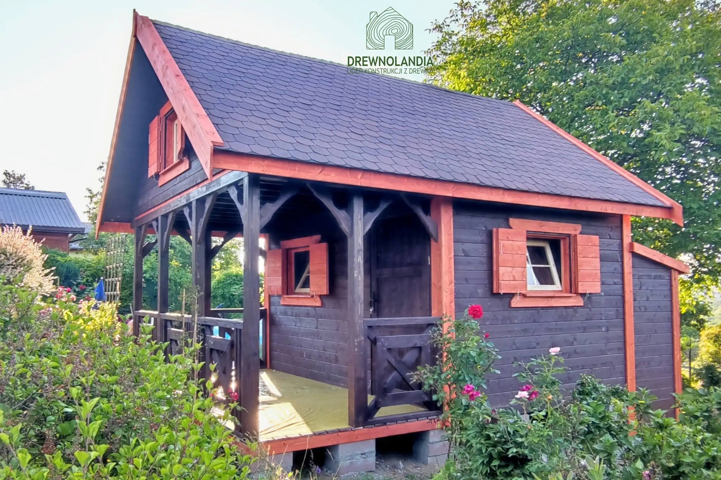 Domek letniskowy z drewna "Amadeusz I", z antresolą i tarasem, 20m2