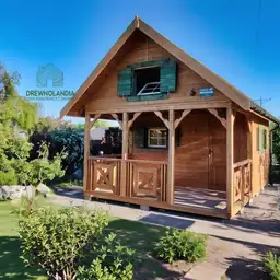 Letniskowy domek z antresolą i tarasem, 20m2, "Amadeusz I"