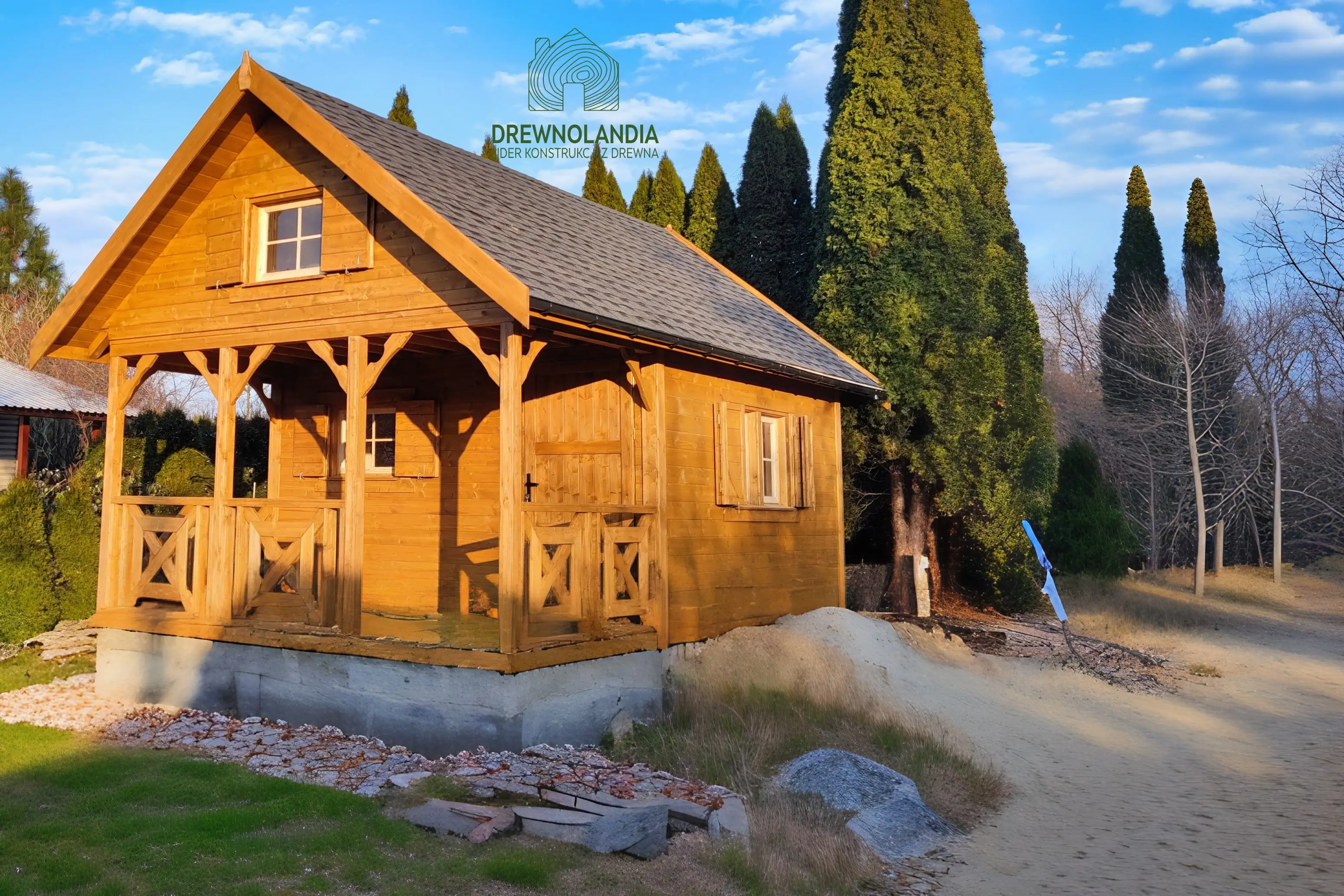 Drewniany domek letniskowy "Amadeusz I", z antresolą, 20m2